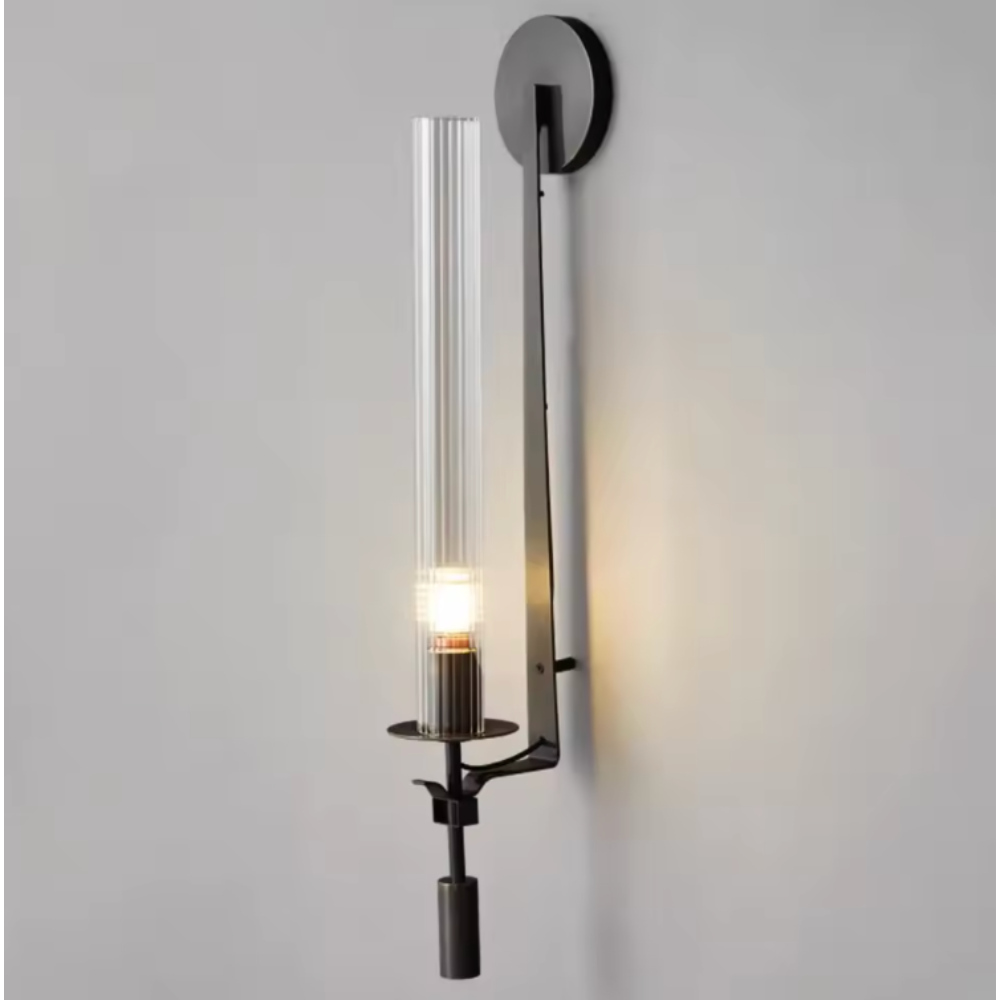 Applique Murale Moderne Clarion - Éclairage Élégant en Verre Flûté et Fer