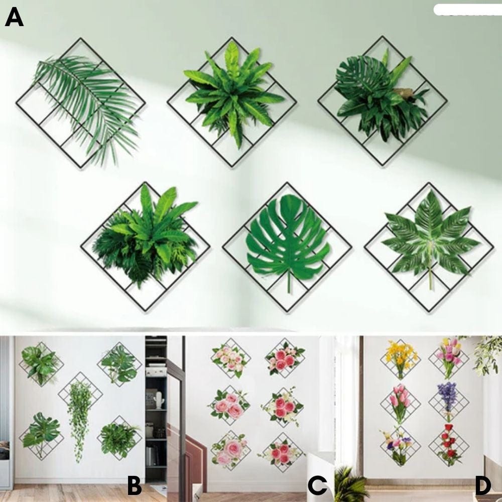 50% DE RÉDUCTION  |  Autocollants muraux 3D de plantes vertes