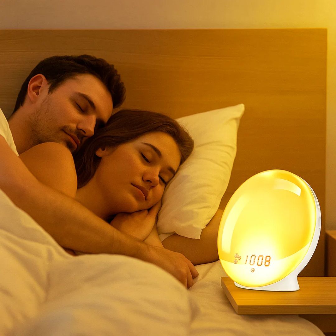 Skanto | Réveil au Lever du Soleil | Lumière Naturelle de Réveil avec Éclairage Ambiant pour Dormeurs Profonds & Matins Sombres