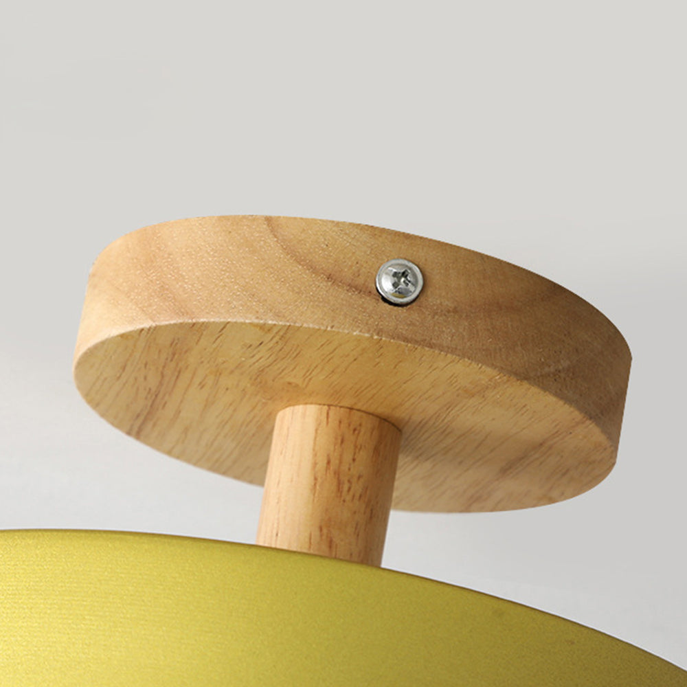 Nörd – Plafonnier Scandinave avec Base en Bois & Design Pastel Doux