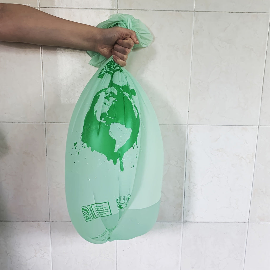 ECOBINZ - Sacs à déchets alimentaires compostables extra épais 6L/8L/10L/30L 3 Gallons, rouleau de 50/25 pièces