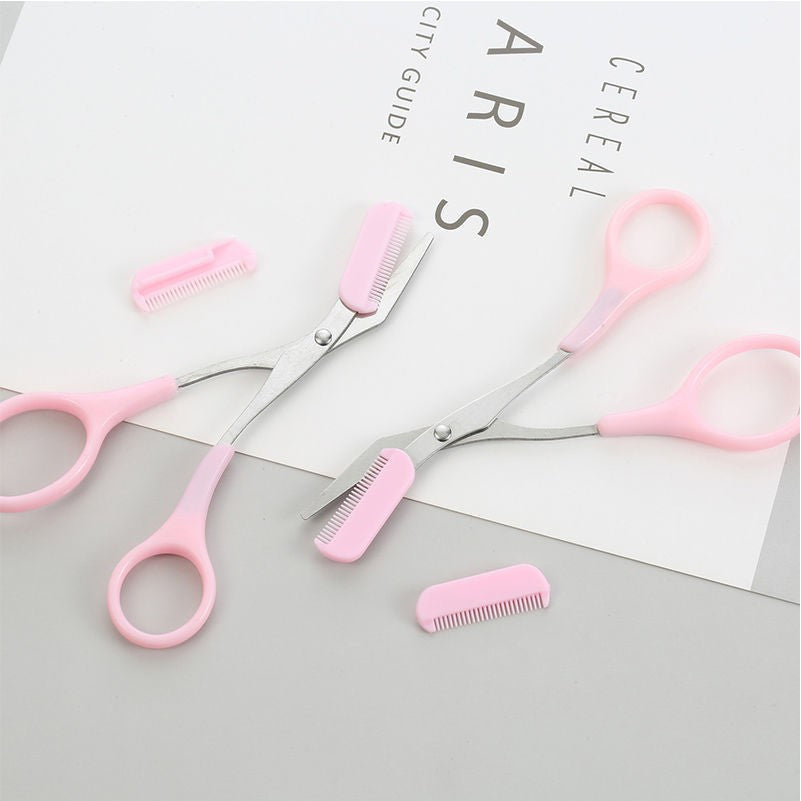 SHARPMATE - Ciseaux à sourcils en acier inoxydable avec mini peigne tondeuse