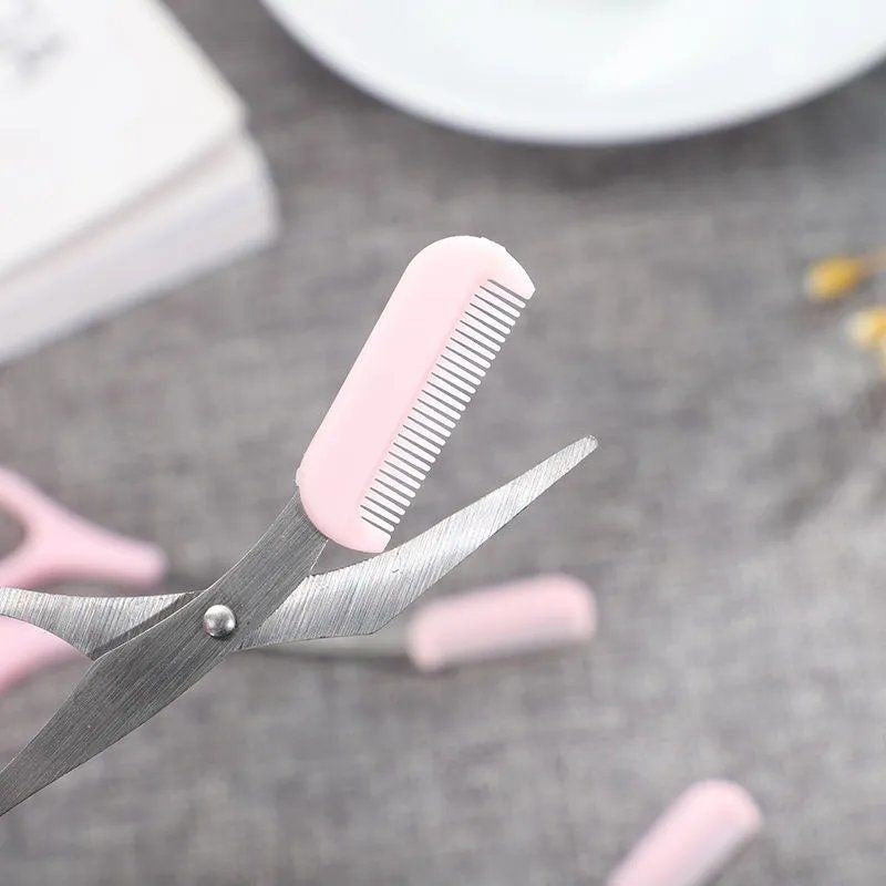 SHARPMATE - Ciseaux à sourcils en acier inoxydable avec mini peigne tondeuse