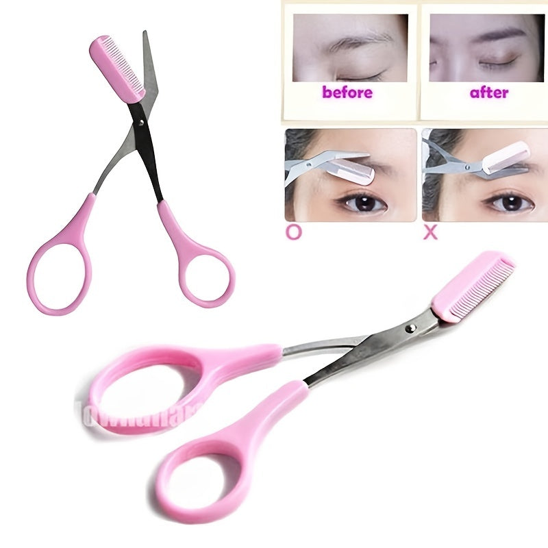 SHARPMATE - Ciseaux à sourcils en acier inoxydable avec mini peigne tondeuse