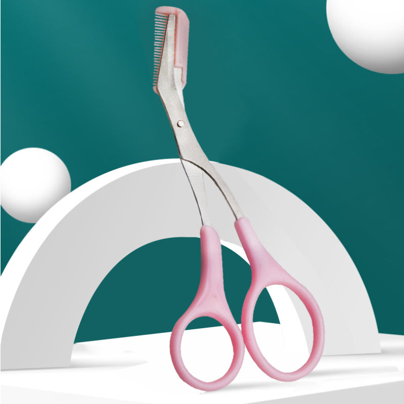 SHARPMATE - Ciseaux à sourcils en acier inoxydable avec mini peigne tondeuse