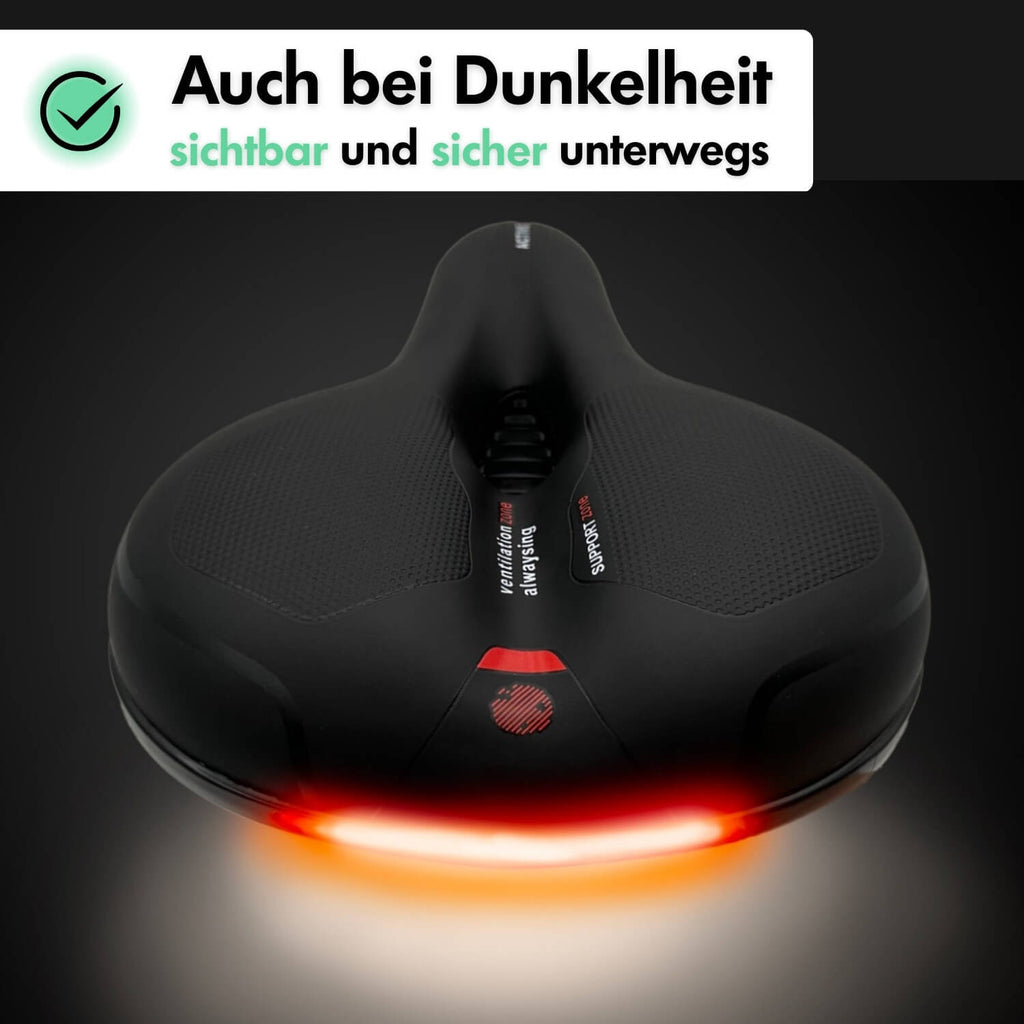 Sandsberg | Selle de vélo CloudComfort Pro | Mousse à mémoire soulageant la pression | Noir