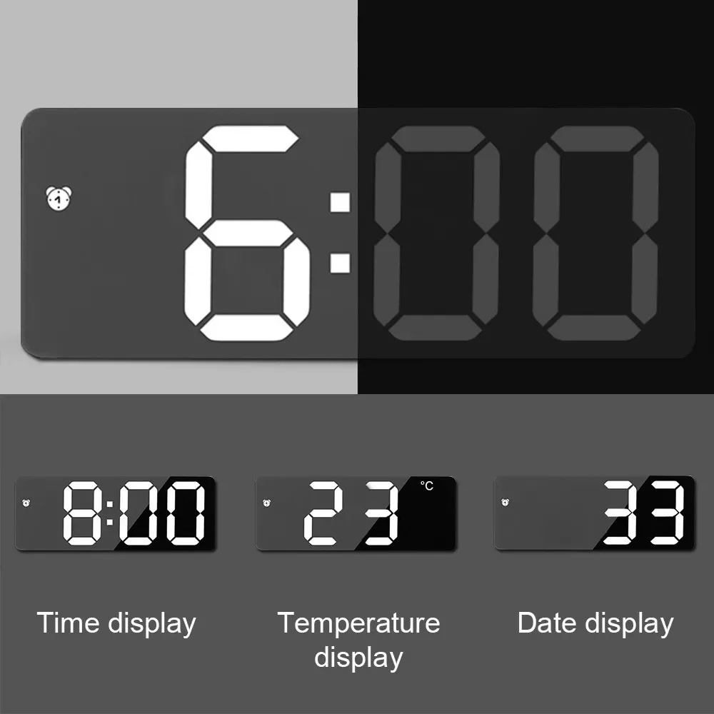 NovaClock - Réveil numérique avec affichage LED de l'heure et de la température pour la chambre