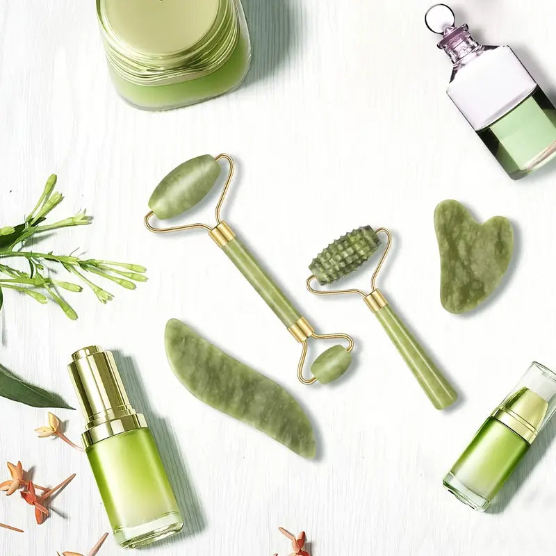 RollPro | Ensemble de rouleaux faciaux en jade Gua Sha (4PCS)