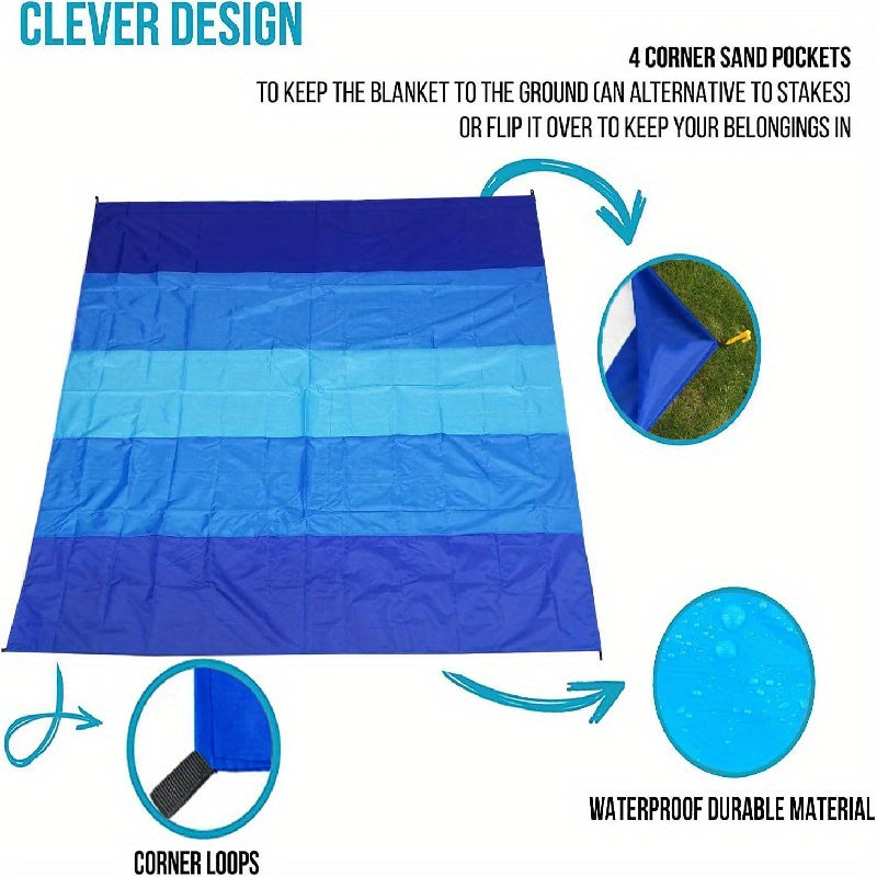 Grande Serviette de Plage Imperméable - Légère et Idéale pour une Utilisation en Extérieur