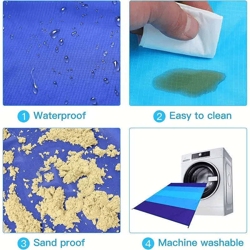 Grande Serviette de Plage Imperméable - Légère et Idéale pour une Utilisation en Extérieur