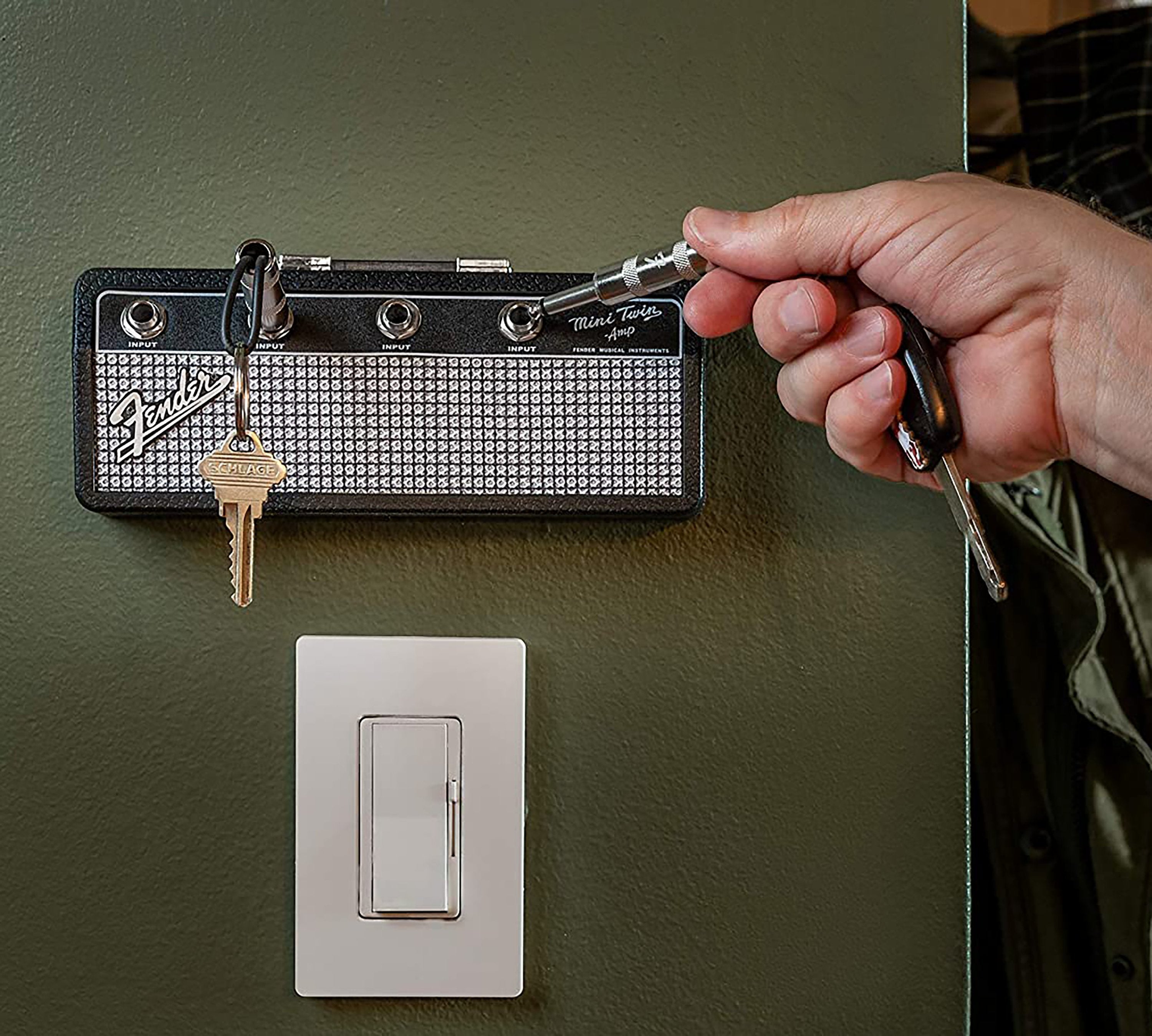 Keyamp Porte-clés | Design amplificateur de guitare | Tableau mural porte-clés avec entrées Jack