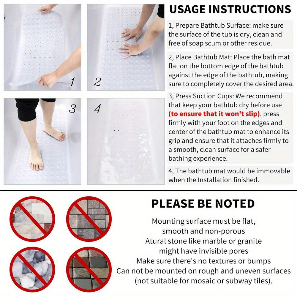 Tapis de Bain Antidérapant Extra Long - Pour une Expérience de Bain Sécurisée