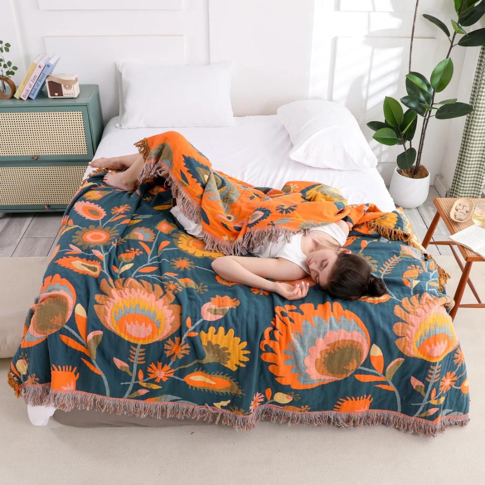 Couverture en Coton Wildflower Bloom