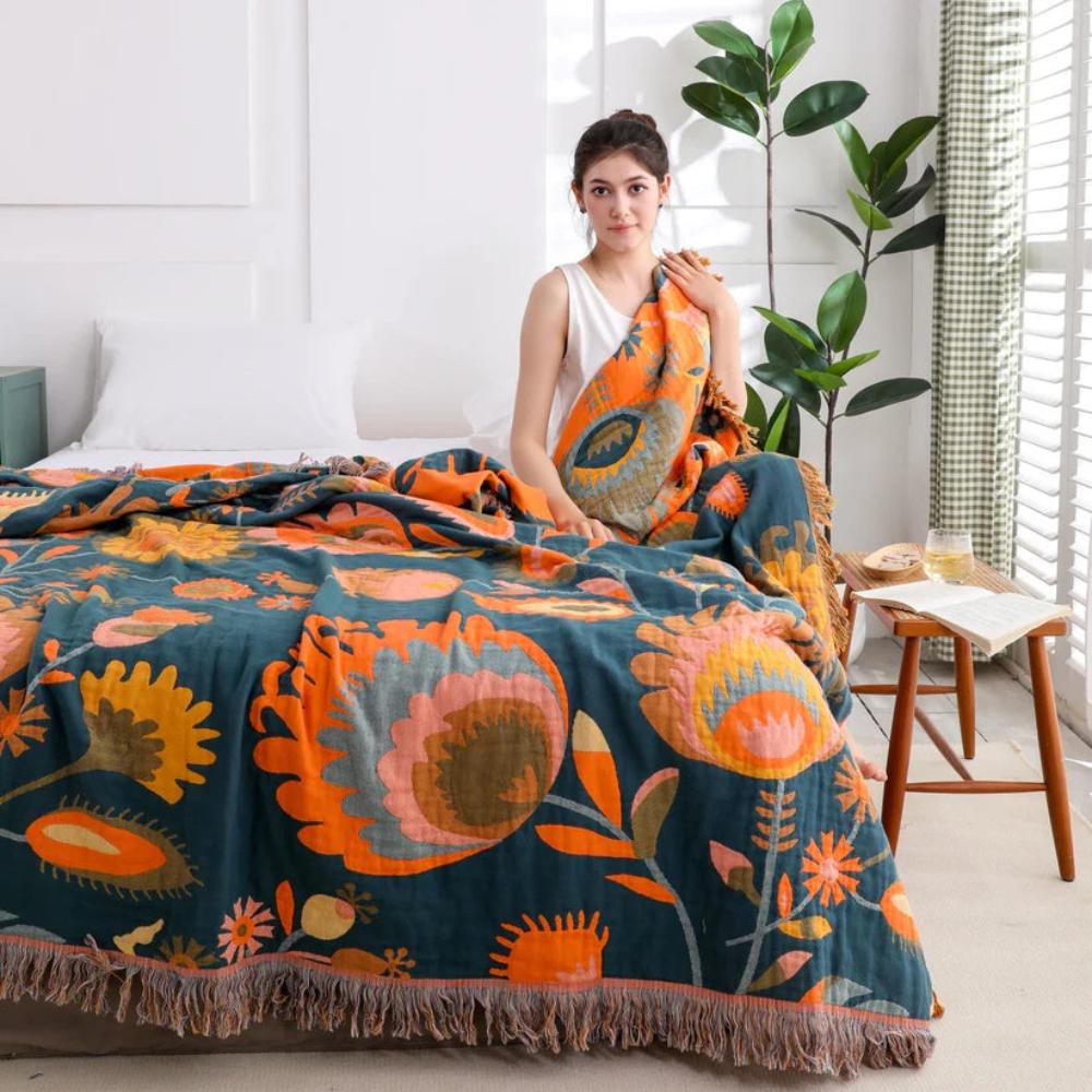 Couverture en Coton Wildflower Bloom