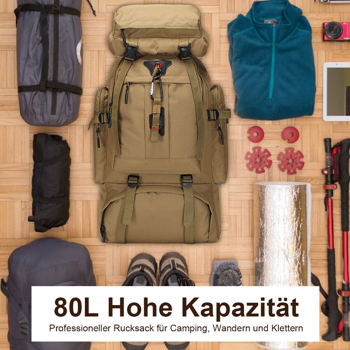 Explorer 80L Sac à Dos de Randonnée – Robuste et Polyvalent