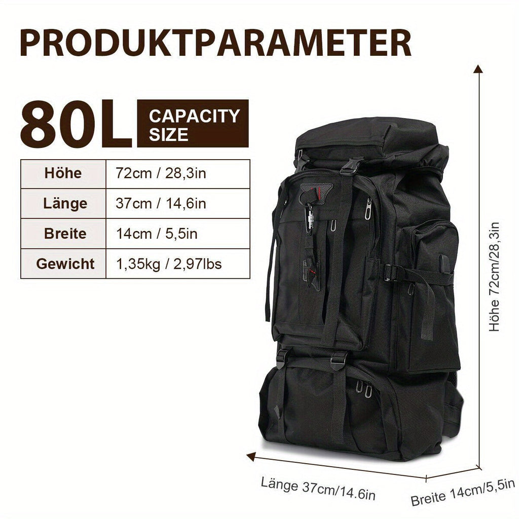 Explorer 80L Sac à Dos de Randonnée – Robuste et Polyvalent