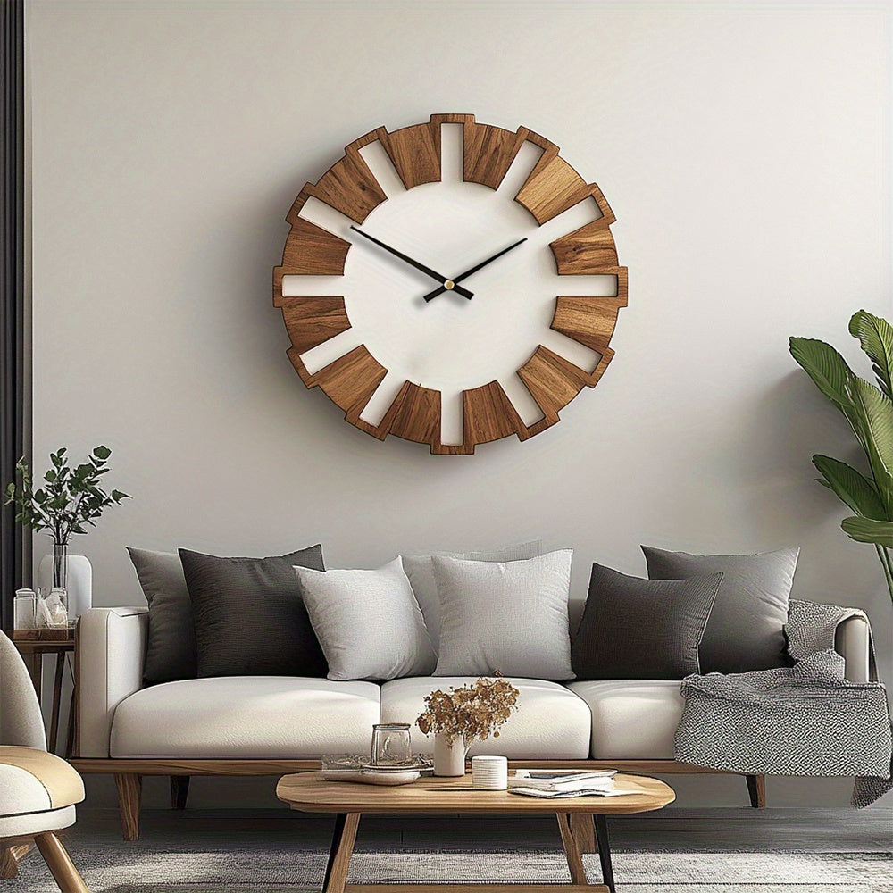 RUSTIQUE – Horloge Murale en Bois Classique pour Intérieurs Intemporels