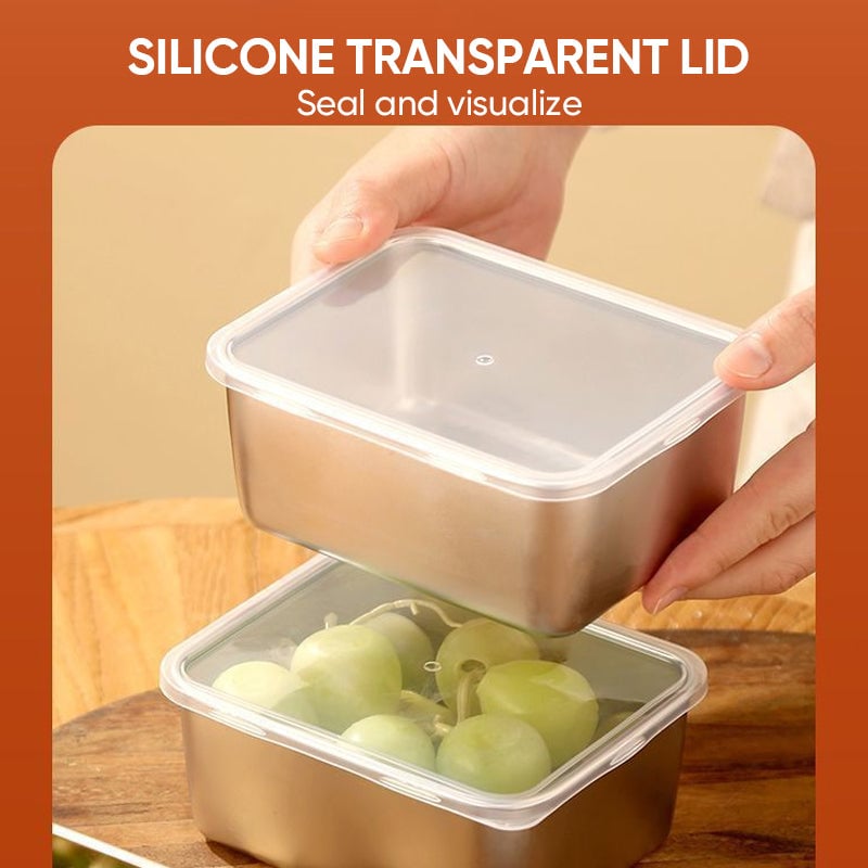 Skanto | Boîte de Rangement Alimentaire en Acier Inoxydable avec Couvercle, Boîte à Lunch, Boîte de Rangement pour Snacks