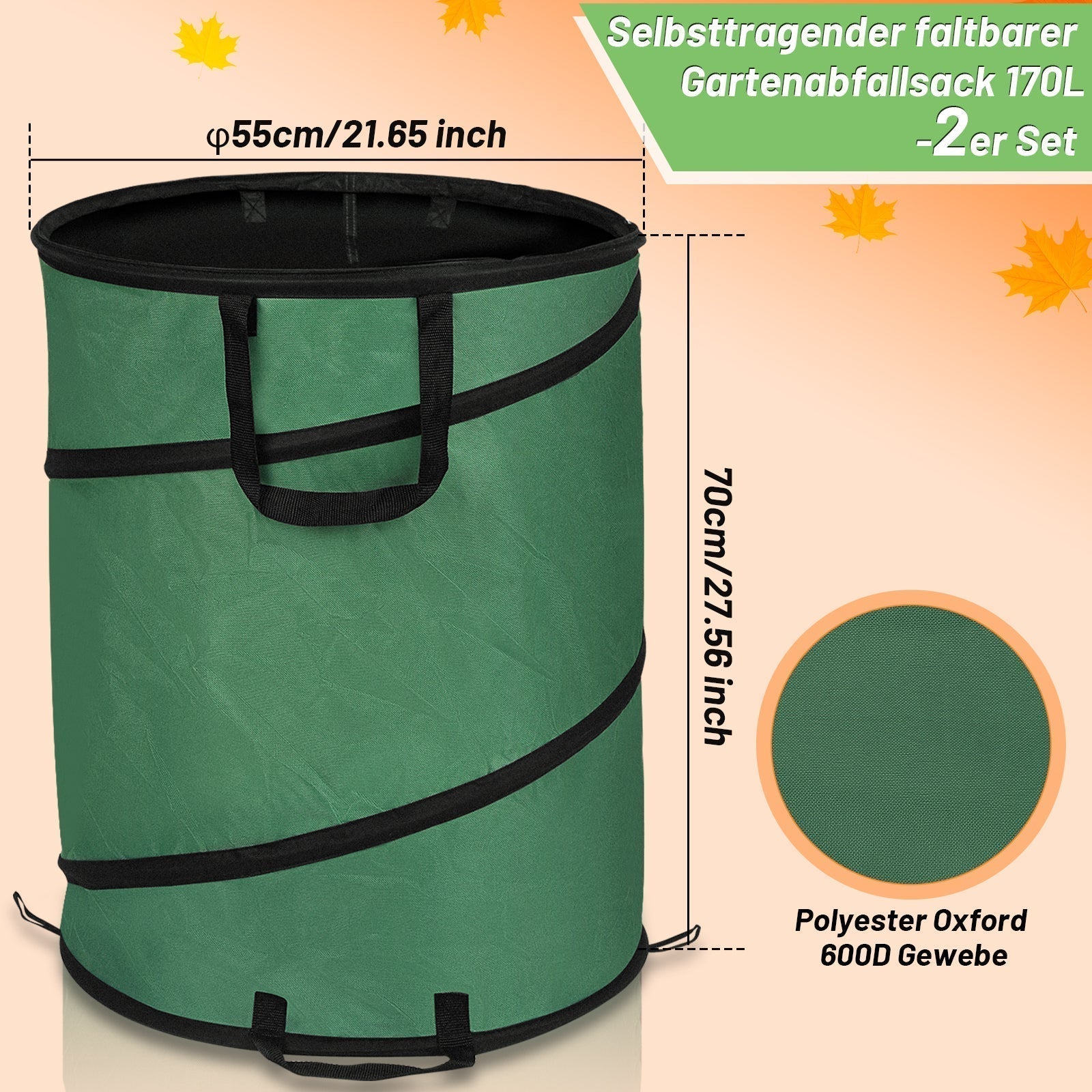 Sac de jardin Pop Up 170 L 2 Pack