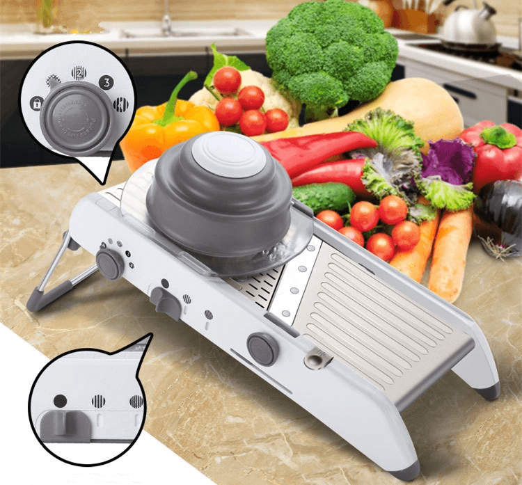 KITCHENWISE - Trancheuse Mandoline en Acier Inoxydable 18-en-1