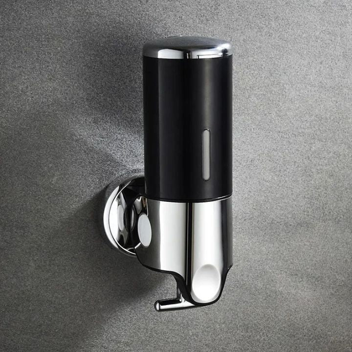 Distributeur de savon mural | Acier inoxydable & ABS | Design moderne | Gain de place & Rechargeable