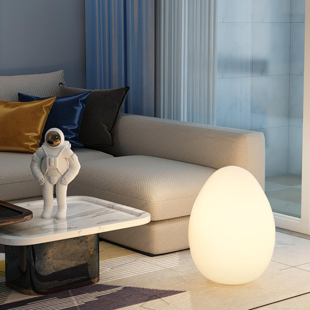 SolStone | Lampe de sol sculpturale œuf moderne minimaliste pour salon
