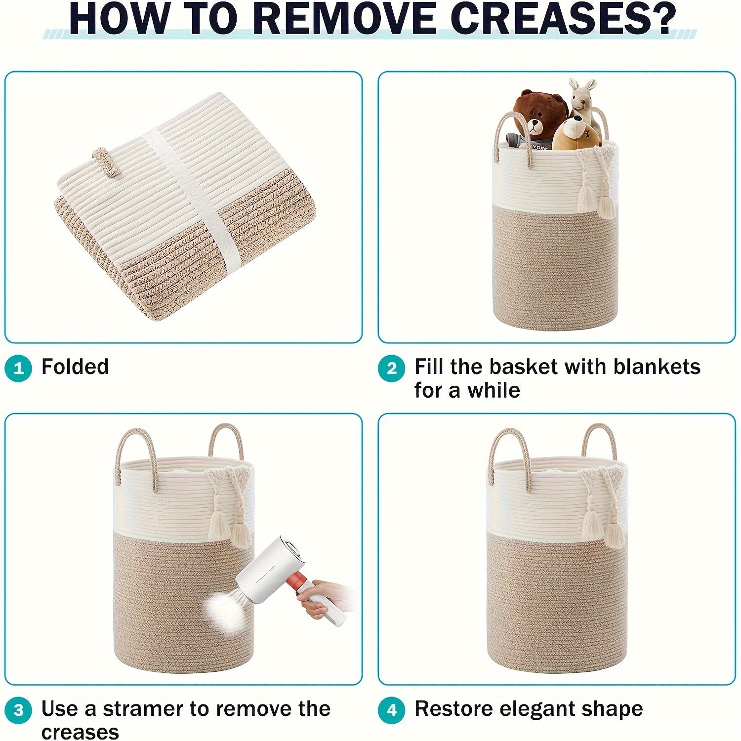 Panier à Linge Élégant Bicolore - Espace pour Plus, Pratique et Durable
