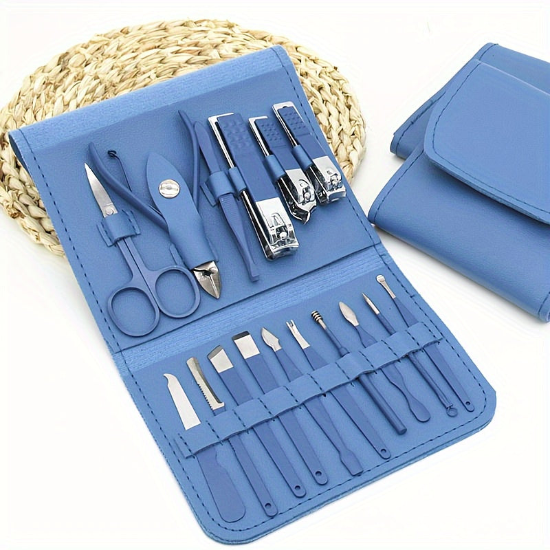 TRIMFORGE – Ensemble d'outils de manucure et pédicure en acier inoxydable de 16 pièces