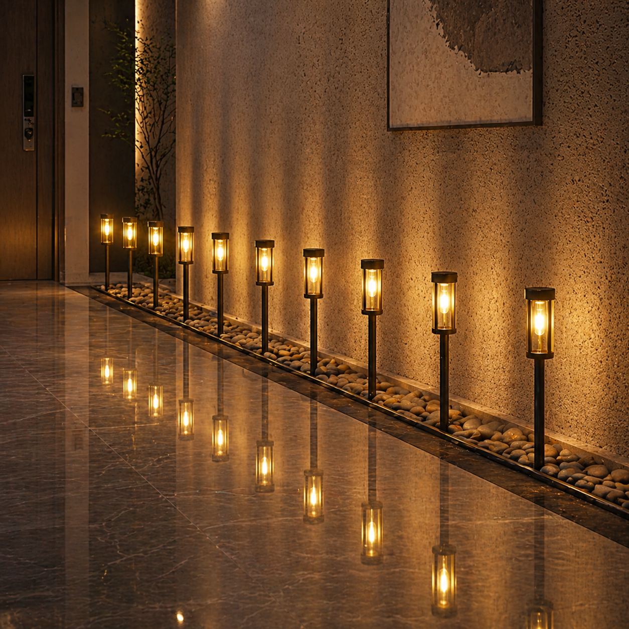 Éclairages de Cheminée de Jardin Solaire Élégants - Lampes à Piquet LED pour Éclairage de Chemin