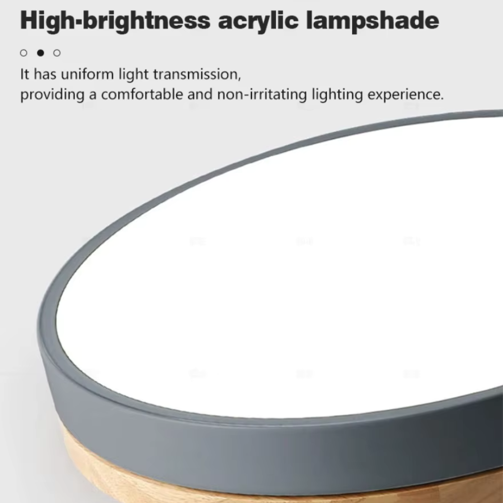 Lumière de plafond encastrée Horizon - Design moderne ultra-fin avec accent en bois