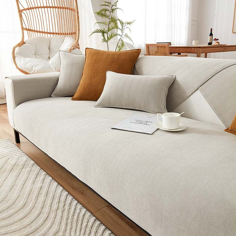 AestheticCover™ | Housse de canapé en tissu chenille avec motif en chevrons