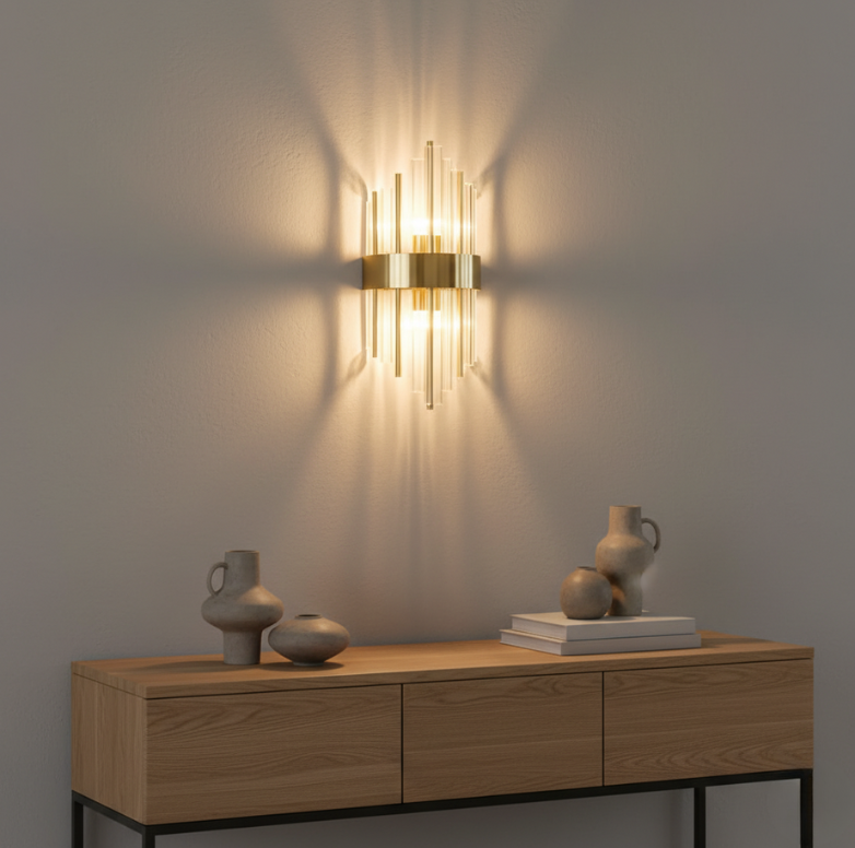 Applique Murale en Cristal Élégante - Lampes Murales LED Ajustables pour Espaces Modernes