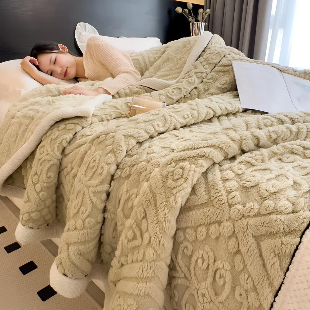 Couverture Sherpa Mandala en Velours