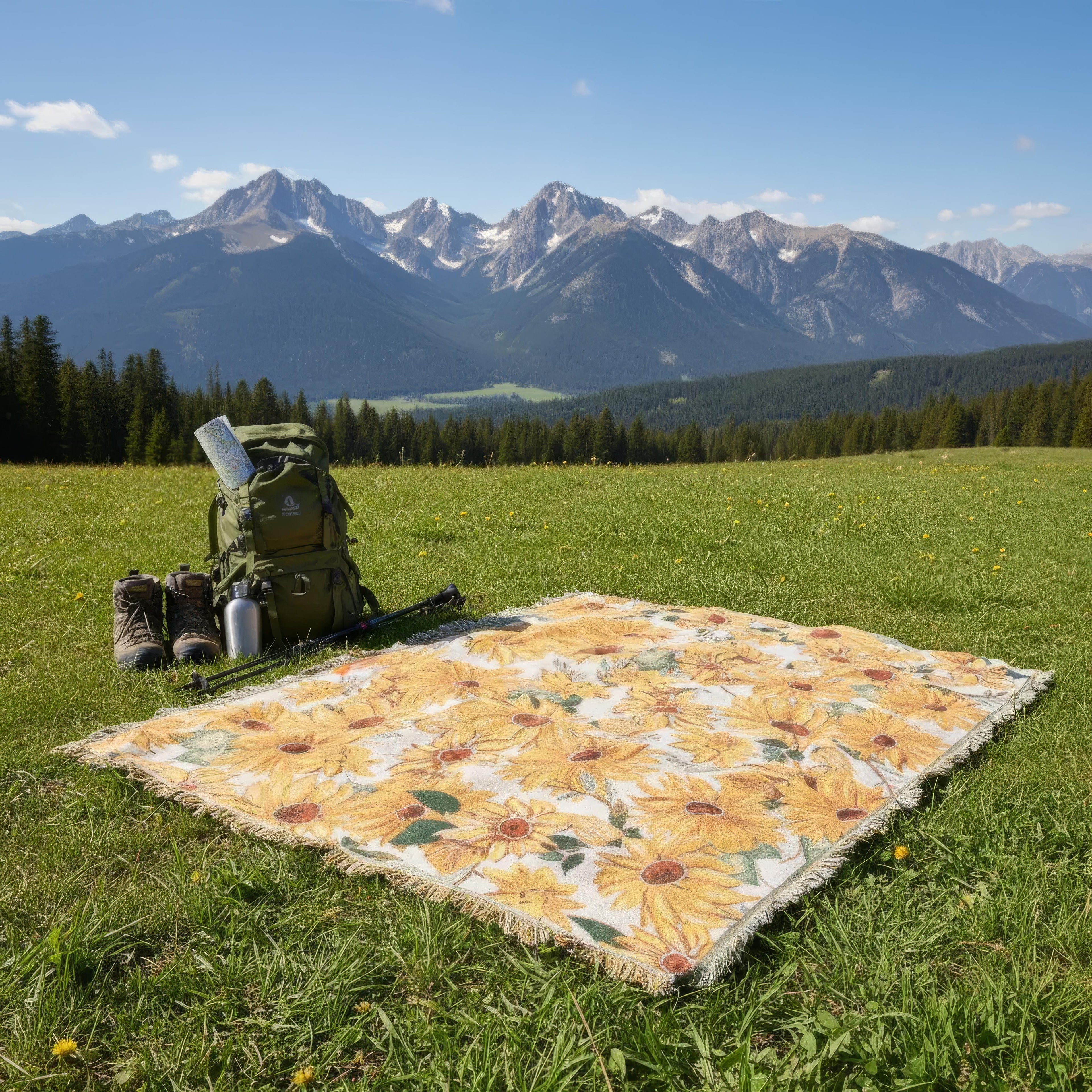 Couverture de pique-nique imperméable avec motif floral 180x230 cm