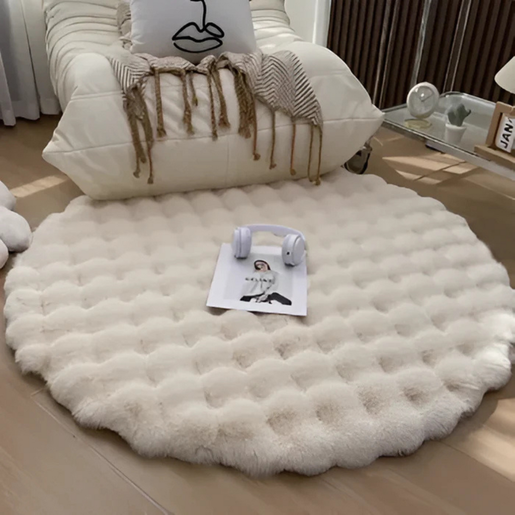 Tapis Rond en Fleece Antidérapant 80 x 80 cm