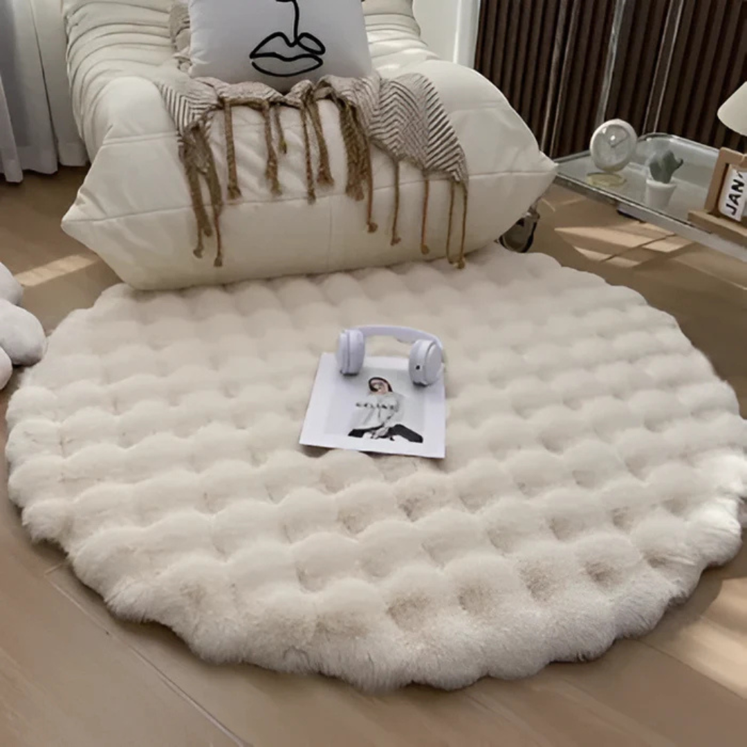 Tapis Rond en Fleece Antidérapant 80 x 80 cm