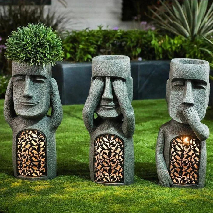 Pot de fleurs GlowPot visage sculpté