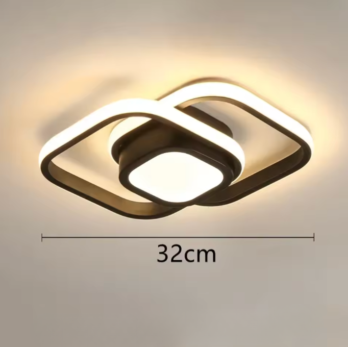 Lustre de plafond à double anneau élégant - Luminaire LED moderne
