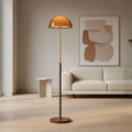 Lampadaire Rustina Moderne - Dôme Acrylique Ambre Rétro pour Salon