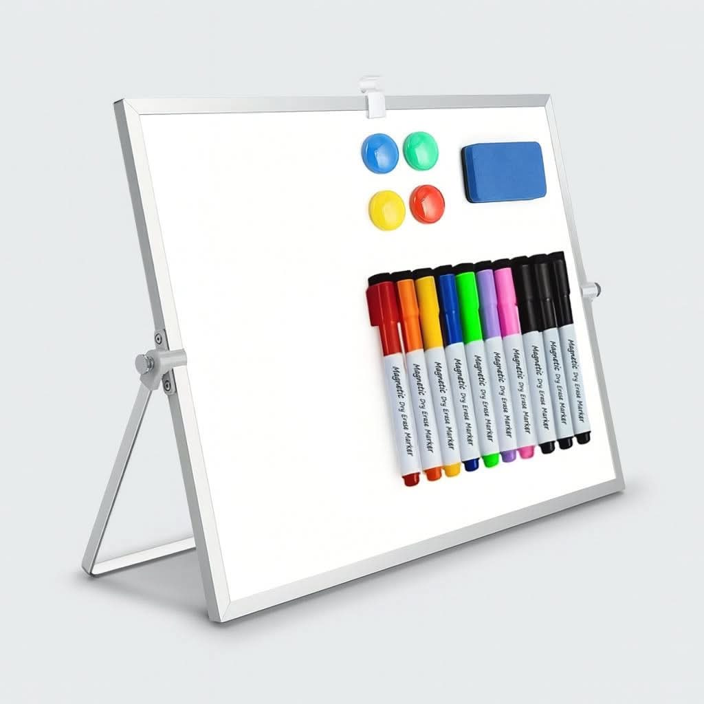 Tableau blanc magnétique portable avec support et accessoires