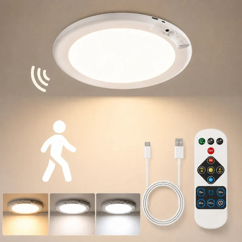 Lampe de plafond rechargeable avec capteur de mouvement