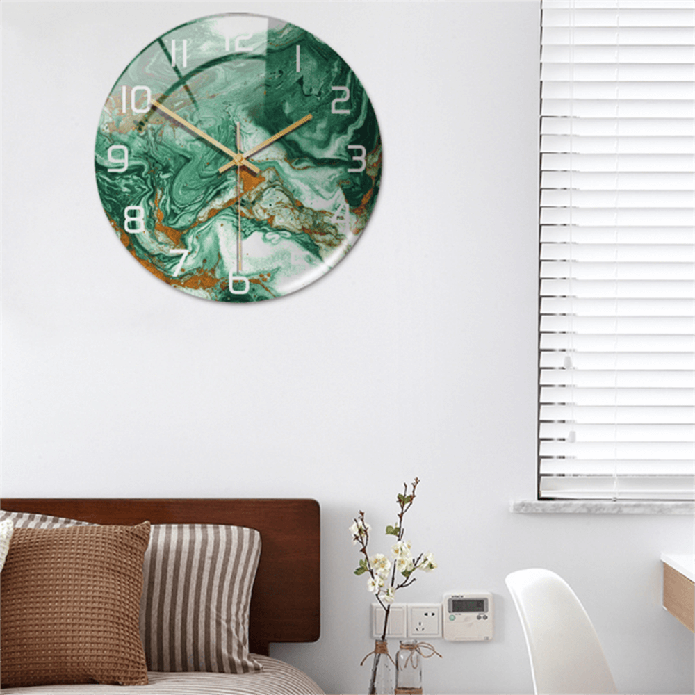 Horloge murale en effet marbre Ø30 cm – design silencieux et élégant