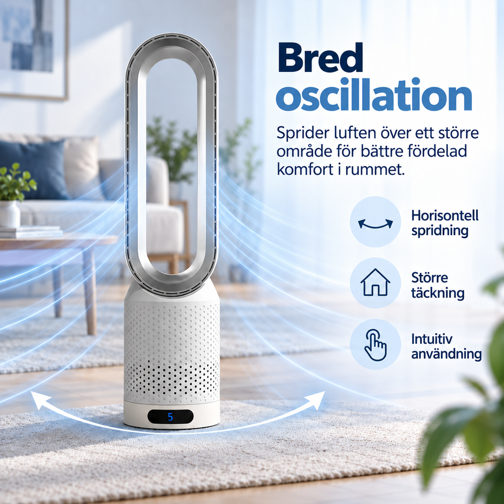 AirPure – Ventilateur tour sans pales (< 32 dB)