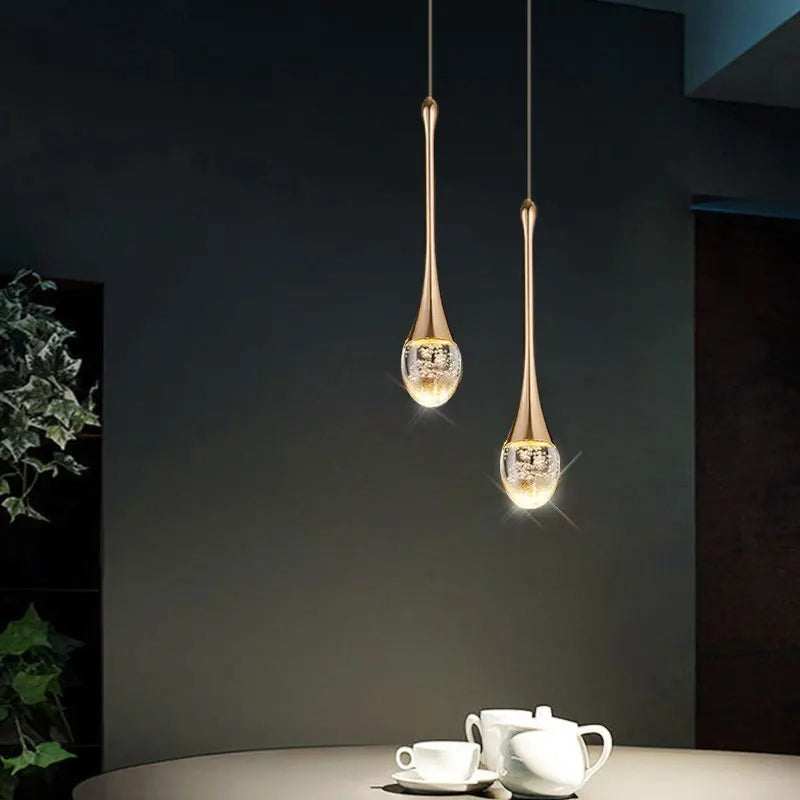 Suspension en verre avec lumière chaude - Vetra