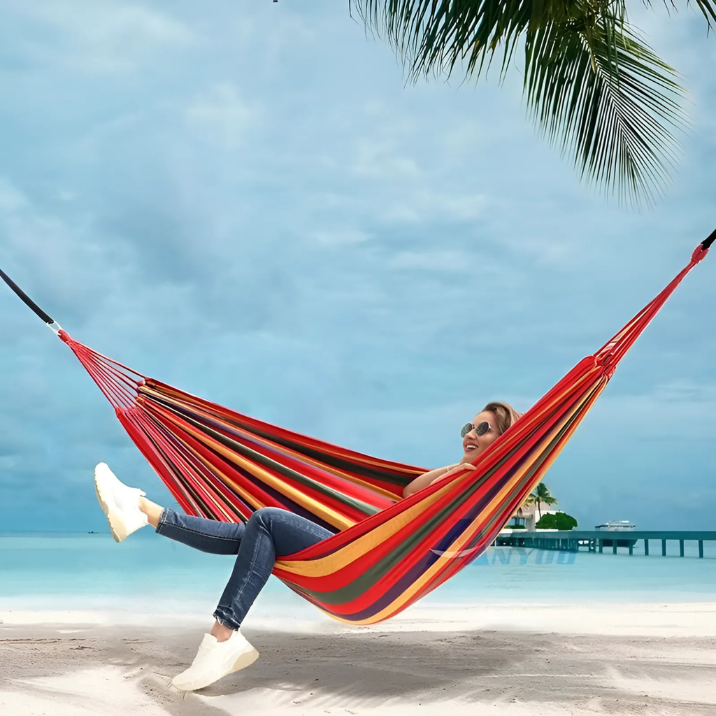 Hamac RelaxoLounge | Toile robuste | Design anti-glisse | Capacité de charge 200 kg