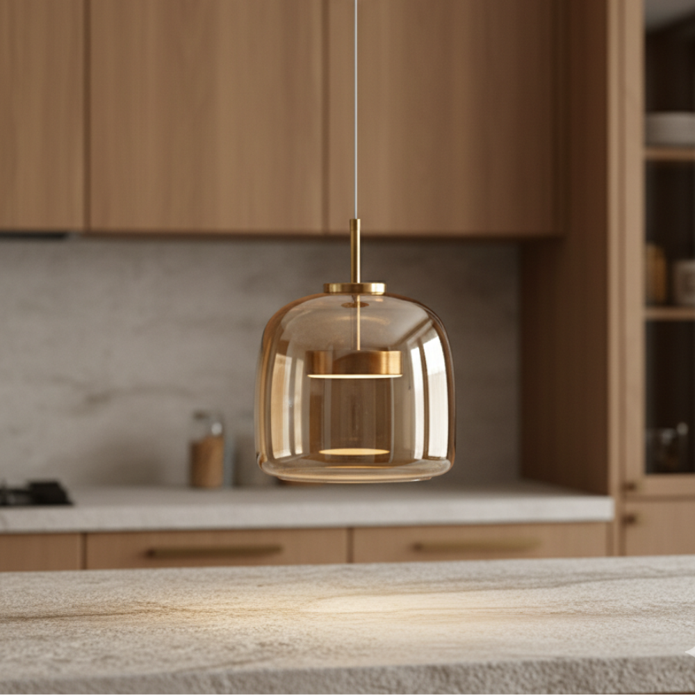 Lustre en Verre Nordic - Lumières Suspendues de Cuisine Ajustables