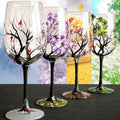 VinoVerve | Verre à vin des Quatre Saisons - Verres Artistiques Peints à la Main
