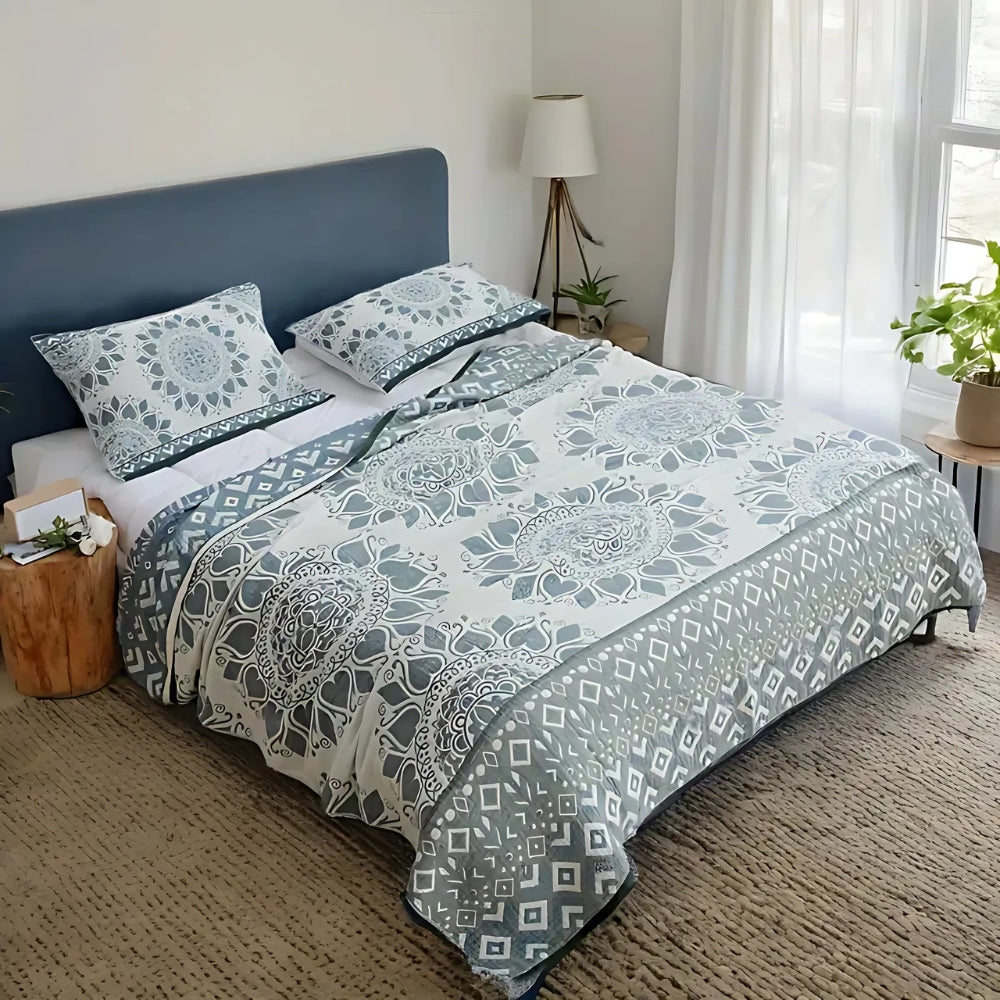 Couverture Confort en Coton Floral Lunara