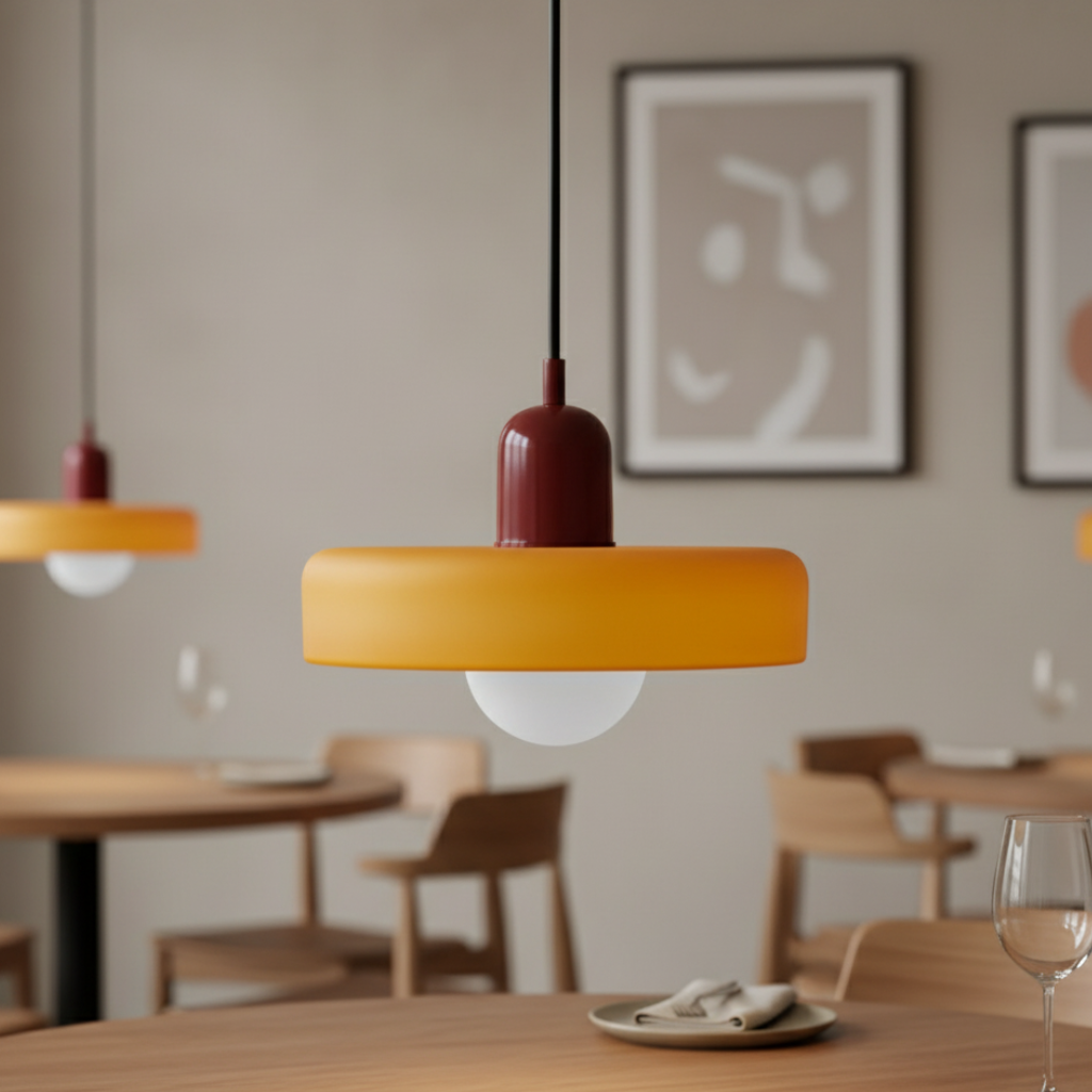 Luminaire en Verre Inspiré du Bauhaus – Éclairage Suspendu Moderne pour Cuisine