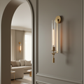 Applique Murale Moderne Clarion - Éclairage Élégant en Verre Flûté et Fer